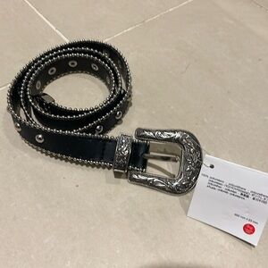 BNWT Inditex studded faux leather her belt👵MT 95cm